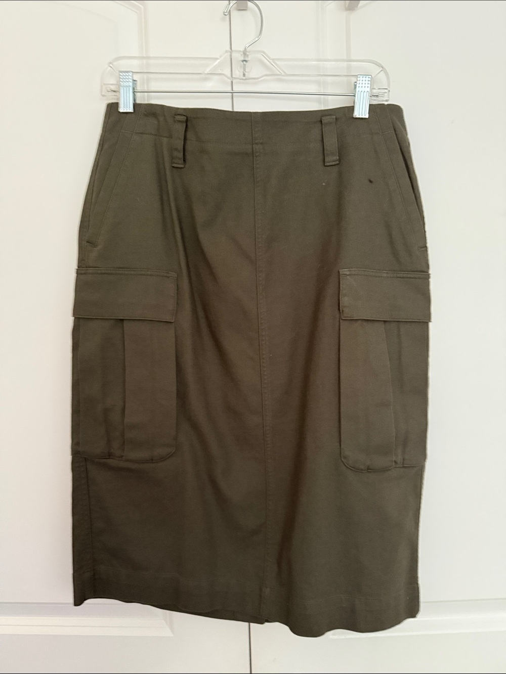 Vince Olive Cargo Midi Skirt
